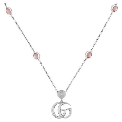 collana catena gucci donna|Collana con ciondolo GG in argento 925 .